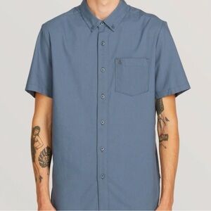 Volcom Men's Slate Blue Casual Button Down Shirt